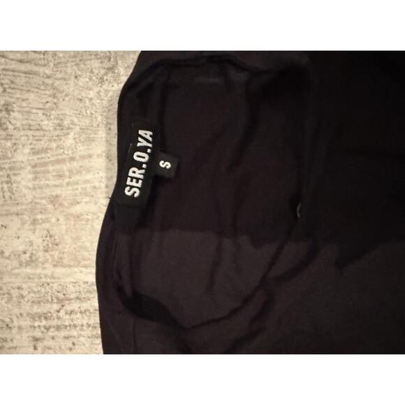 SEROYA Black Stella Wrap Top sz S - Picture 5 of 5